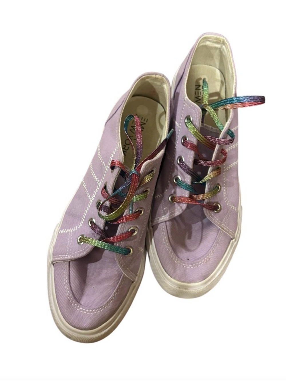 Rocket Dog Lavender Canvas Sneakers with Multicolor Laces